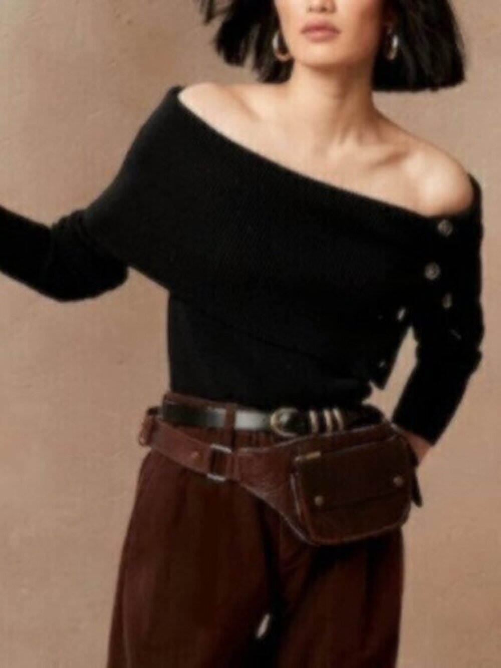Banana Republic Ribbed Off Shoulder Sweater